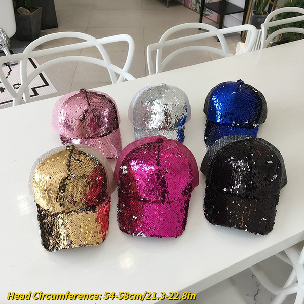 Women's sequin best sale baseball cap