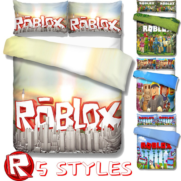 5 Style Cartoon Video Game Theme Roblox Bedding 3 Piece Set Adult Children Duvet Cover Set Bedroom Polyester Bed Cover To Protect Comforter Quilt Cover Bedroom Cartoon 3d Printing Not Comforter Inside - roblox bedding set queen