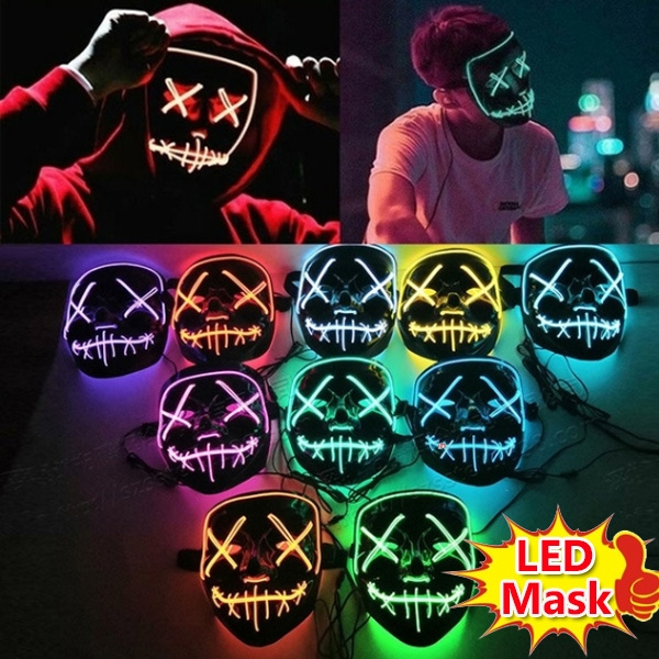 Halloween LED Light Mask Halloween Costume Supplies for Festival ...