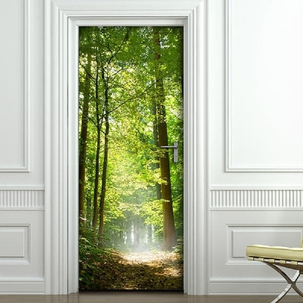 Creative 3D Door Sticker Forest Path Landscape DIY Home Decor Decals ...