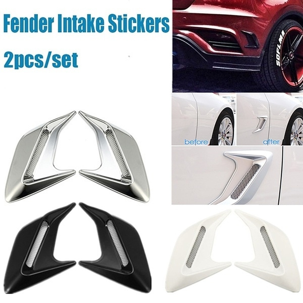 Car Exterior Side Air Intake Flow Vent Fender Decorative Stickers