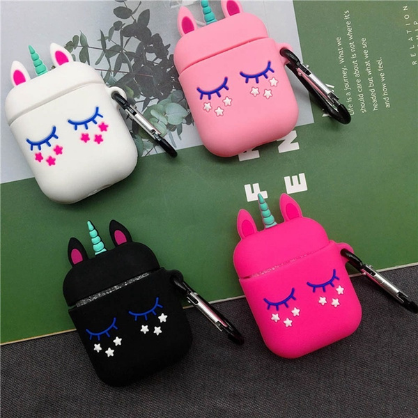 Unicorn Airpod Case Cute 3D Soft Silicone Protective Case Cover With  Keychain For Apple Airpods | Wish
