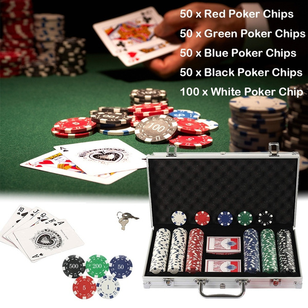 Pokerkoffer Pokerchips Jetons 300 Chips 11,5g Pokerset Alu Koffer Poker Set DEU 