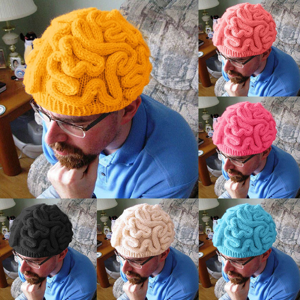 Hand Knitted Personality Brain Hat Kids 
