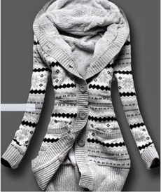 knitted, hooded, Invierno, Manga