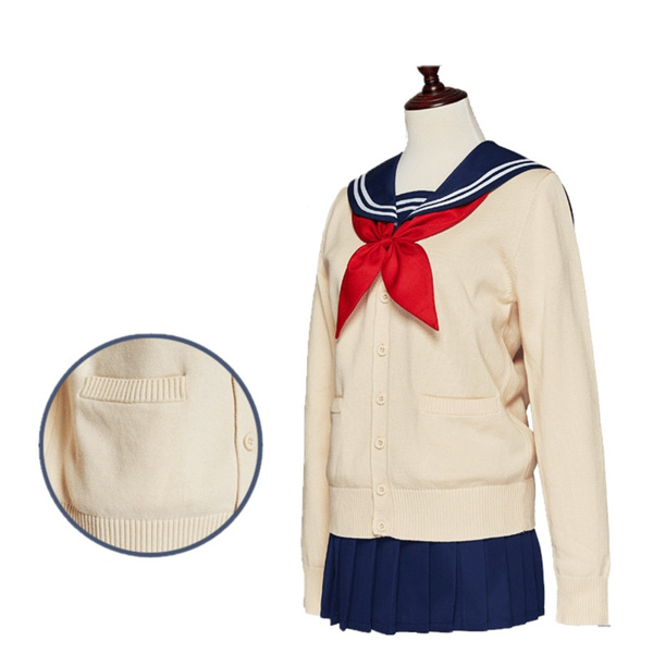 My Hero Academia Himiko Toga Cosplay JK Uniform Sweater Cardigan Suit Costume