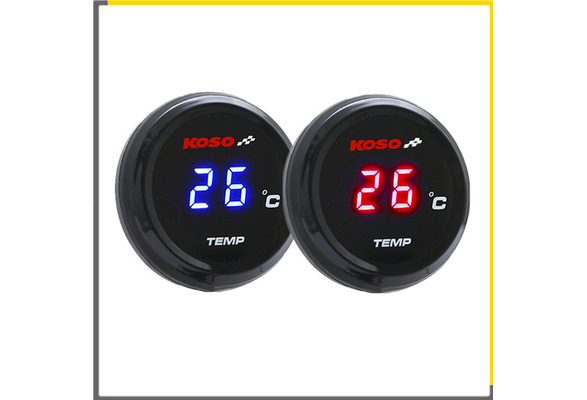 Motorcycle KOSO Meter Round Water Temperature Gauge Waterproof LCD Digital  Displayer Thermometer Universal For Y15 ZR XMAX250 300 NMAX CB 400 CB500X