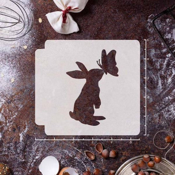 Rabbit Kiss Stencil Template Reusable Stencil for Baking/Journal
