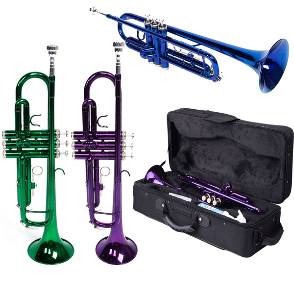 Bb Trumpet For Beginners - Brass B Flat Trumpet With Mouthpiece, Gloves, & Padded Case - Perfect For Students & Teachers