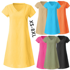 Summer, short sleeve dress, Mini, plus size dress