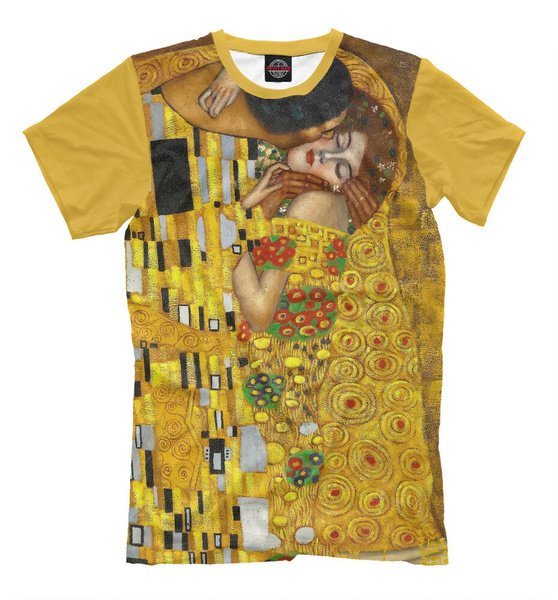 3D Gustav Klimt The Kiss art t shirt all over print tee Artists full printed yellow