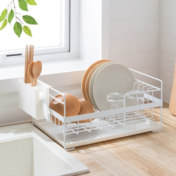 Stainless Steel Glass Drying Rack Tray Shelf Organizer Metal Dish Rack 