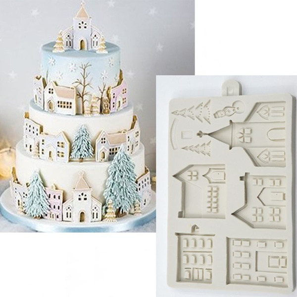 Silicone Christmas Fondant Mould For Cake Decoration, For Chocolate Mold