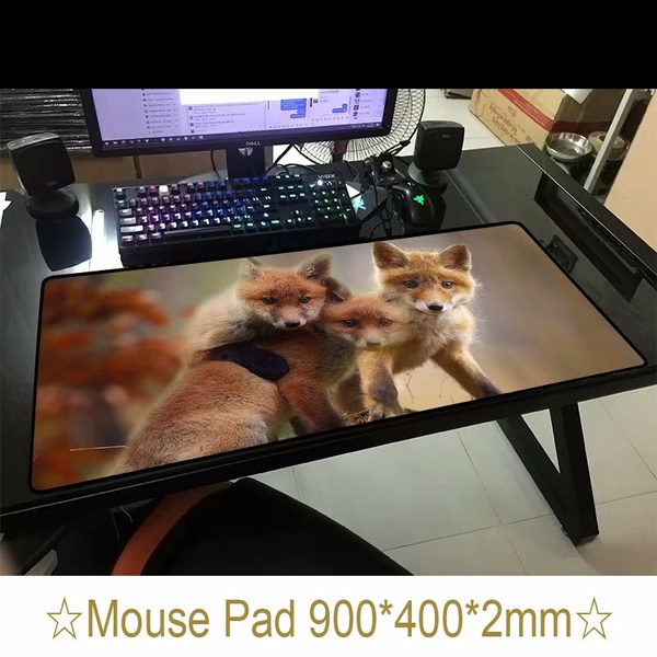 Three Foxes Mouse Pad Anti Slip A Rectangle Custom Mousepad Printing Size  900*400 *2mm Soft Rubber Game Mouse Mat Cool Mouse Pad