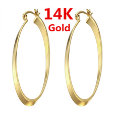 yellow gold, Hoop Earring, Bijoux, gold