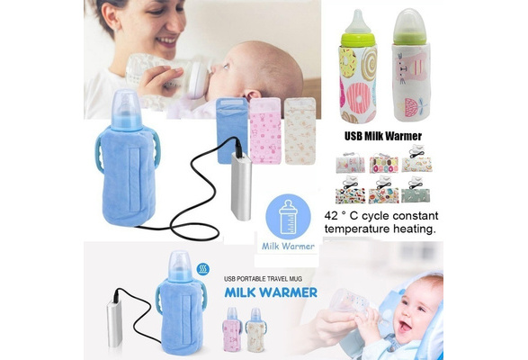 USB Baby Bottle Warmer Portable Travel Milk Warmer Infant Feeding Bottle  Heated Cover Insulation Thermostat Food Heater, babybazar.pk