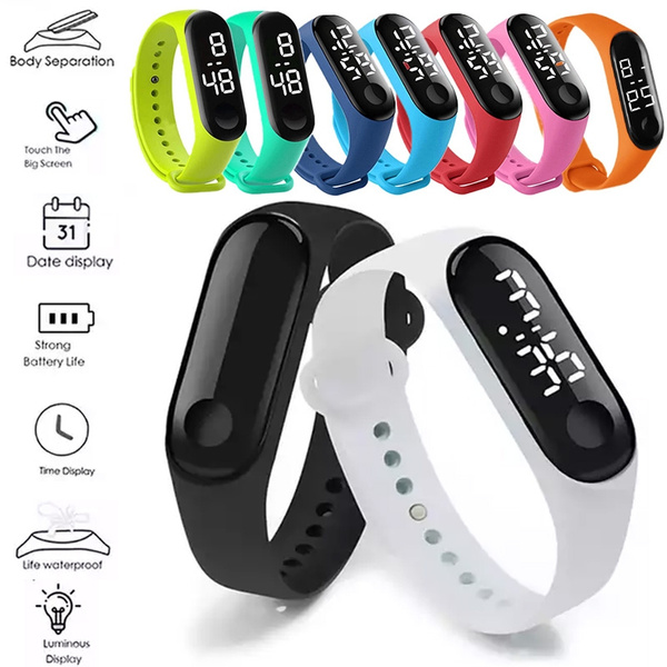 1pc New LED Touch Screen Digital Watch Sports Watch Yoga Bracelet Watch  Bracelet Student Alarm Clock | Wish