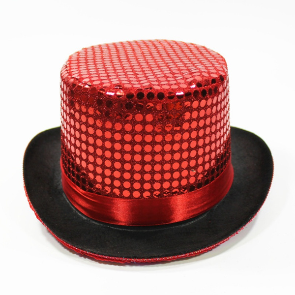 Men Women Jazz Sequin Top Hat Magician 