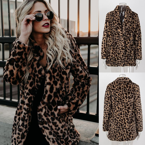 Women's leopard hot sale winter coat