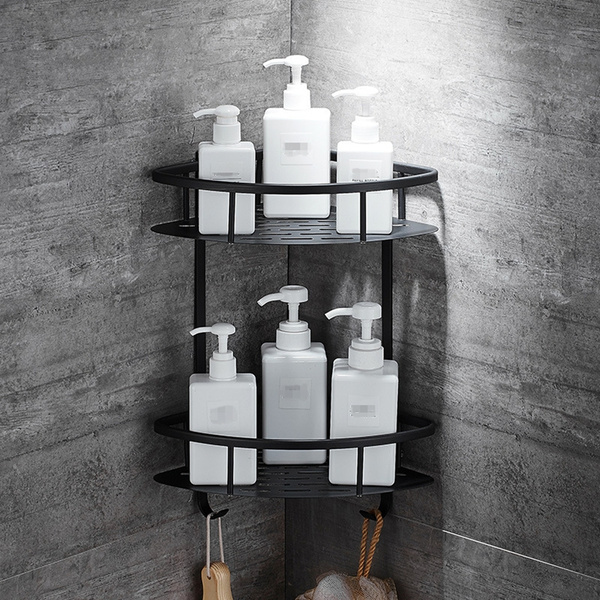 Basket Silver Weave Large Black Metal Bathroom Shower Organizer Hanging Caddy 