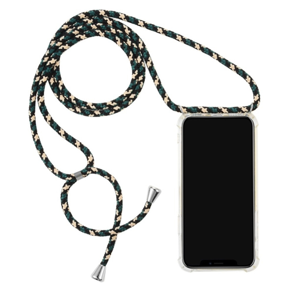 Transparent 2017 - Clear Transparent TPU Cell Phone Cover with Neck Cord Lanyard Strap kwmobile Crossbody Case Compatible with Huawei P8 Lite