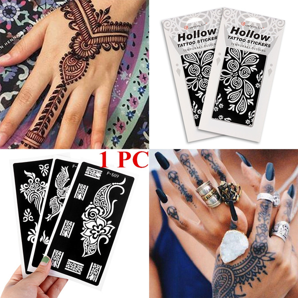 Henna Tattoo Mehndi Design Tattoos Stencils Prints On A Girl Female Hands  Wedding And Eid Occasion Event Full Backhand Indian Stylish Bridal Mehendi Fashion  Makeup Beauty Print Pattern Image Picture Stock Photo