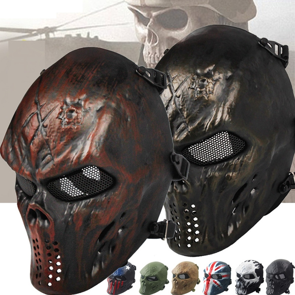 Airsoft Paintball Tactical Full Face Protection Skull Mask Army Outdoor Paintball  Face Mask Easy Wear Eco-friendly Dropshipping