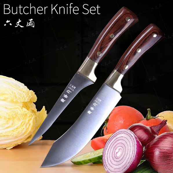 Kitchen Chef Knives Sets Stainless Steel Slaughter House Boning Knife Meat  Cleaver Butcher Knife Sharp Cleaver Slicing knife