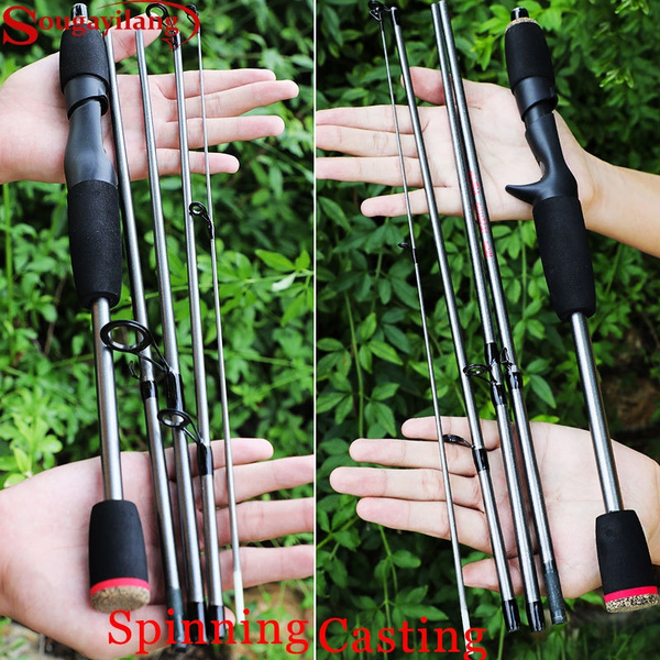 5 Section Carbon Fiber Spinning Casting Fishing Rod Bass Trout