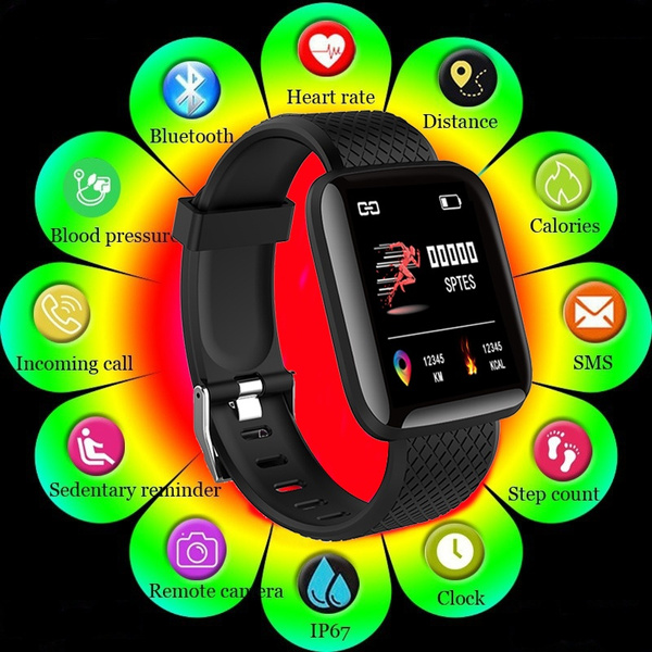 ID116 PLUS Color Screen Smart Bracelet Sports Pedometer Watch Fitness  Tracker Heart Rate Pedometer Smart Band | Wish