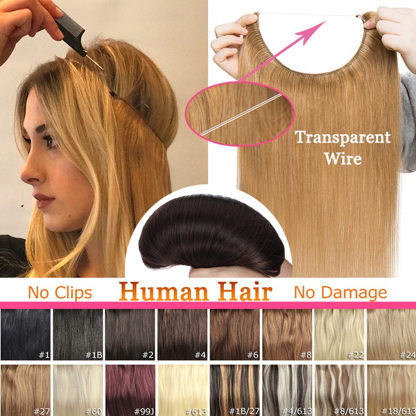 human hair extensions invisible wire