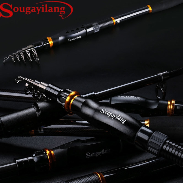sougayilang fishing rod graphite portable spinning telescopic fishing pole