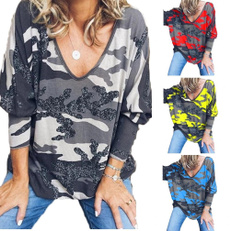 blouse, Plus Size, Shirt, camouflageprint