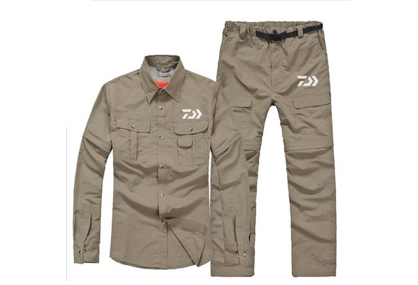 Quick Dry Fishing Clothes Suit Sports Outdoor DAIWA Fishing Clothing  Detachable Pants Men Breathable Anti Uv Fishing Shirts