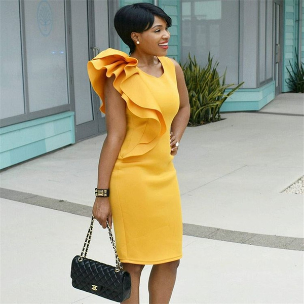 Wish sale yellow dress