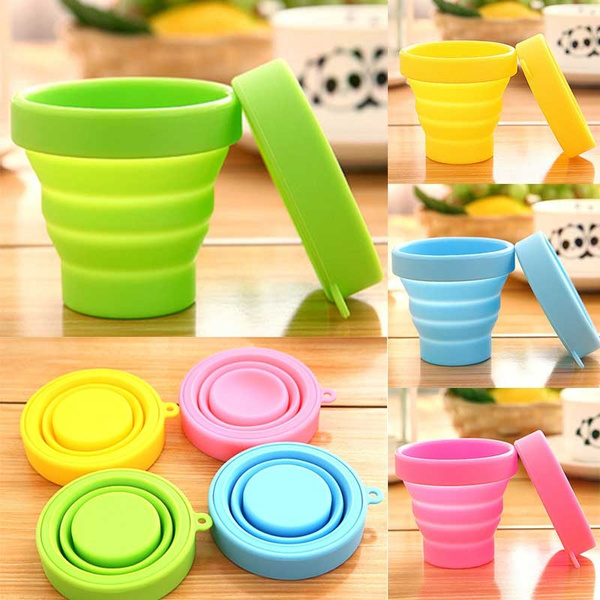 Silicone Retractable Folding Water Cup Travel Camping Outdoor Collapsible Cups 