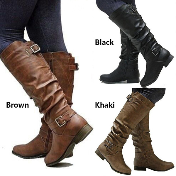 leather long boots for women