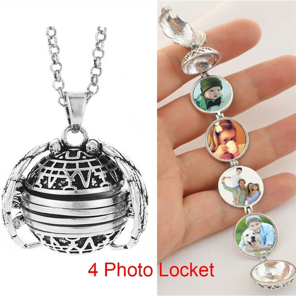 Petals Sterling 4 picture Heart Locket
