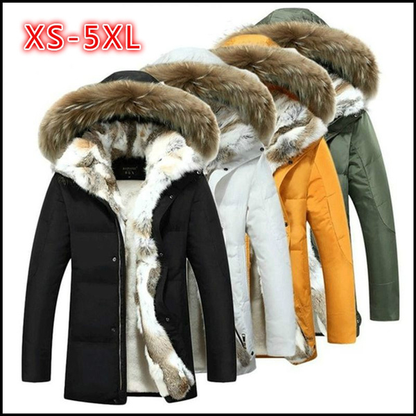 rabbit fur hooded jacket