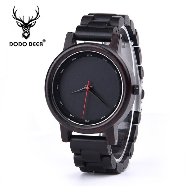 DODO DEER Black Walnut Wood Watch Men Top Luxury Brand Minimalism