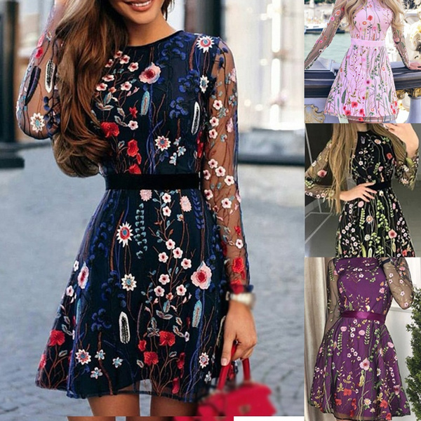 Floral transparent outlet dress