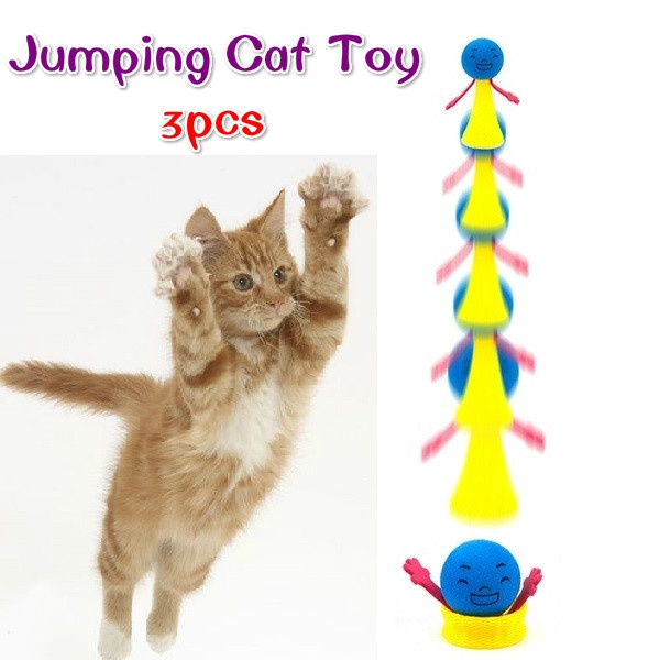 Funny Jumping Cat Toy Pet Cat Bouncing Toy Puppy Kitten Playing Toys Bouncy Ball