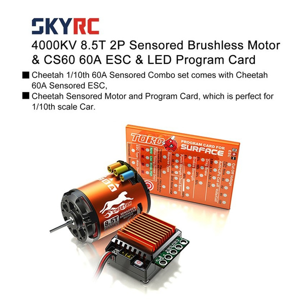 SKYRC 4000KV 8.5T Sensored Brushless Motor 60A ESC Program Card