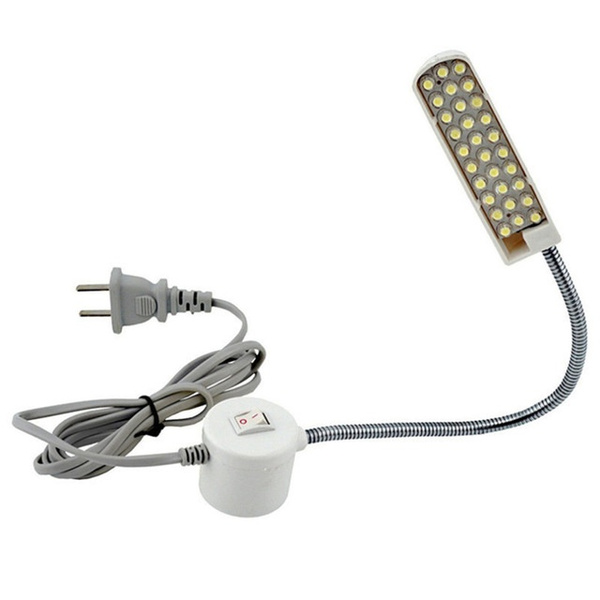 30 LED lampada collo doca con regolazione in alluminio con base montaggio magnetica per studio tavolo disegno banco lavoro testata lettura al comodino Spina europea nera Luce per macchina da cucire 
