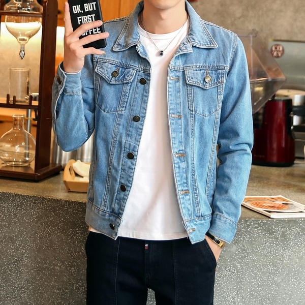 New Men's Denim Jacket Casual Fashion 