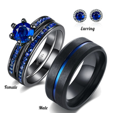 Blues, Stainless Steel, 18kgpring, wedding ring