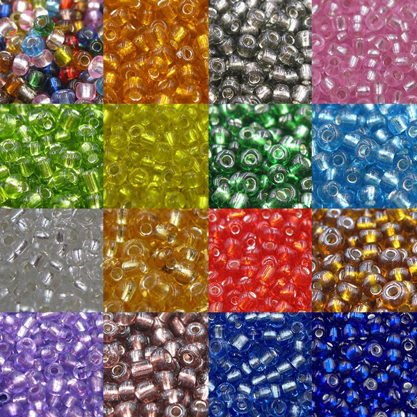 200-1500pcs/lot 2/3/4mm Silver Lined Round Hole Seed Beads Czech Crystal  Round Colorful Glass Seed Spacer Beads for DIY Jewelry Making Jewelry  Finding