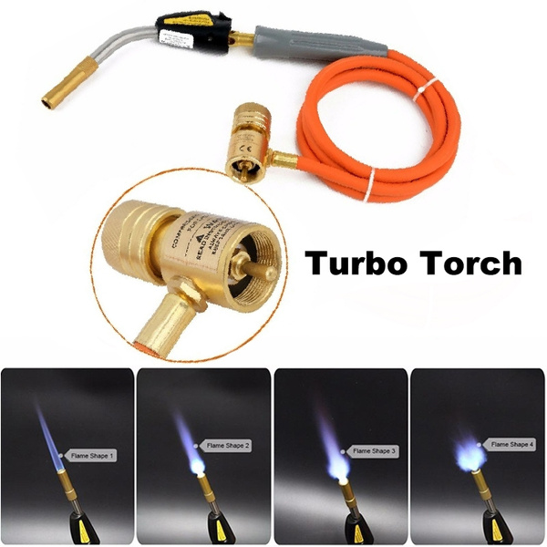 Mapp Gas Self Ignition Plumbing Turbo Torch With Hose  Solder Propane Welding
