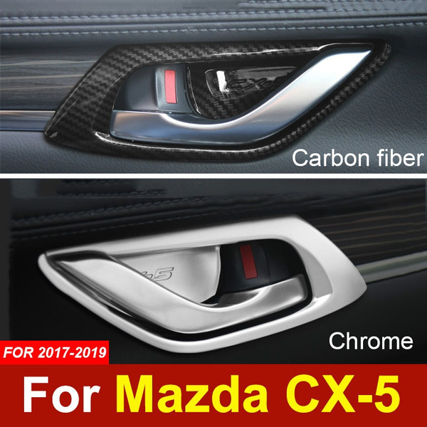 Carbon Fiber Chrome Car Styling Inner Door Handle Bowl Cover Trim