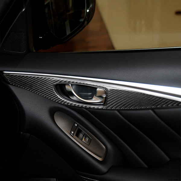 Acouto Door Handle Trim 4PCS Real Carbon Fiber Inner Door Handle Bowl Cover Trim Fit for Q50/Q50L 13-18 Acouto Door Handle Trim 4PCS Real Carbon Fiber Inner Door Handle Bowl Cover Trim Fit for Q50/Q50L 13-18